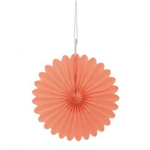 3 MINI ROSETA DECORATIVA PAPEL 6'' CORAL