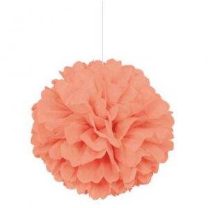 POM POM DECORATIVO PAPEL 16'' CORAL