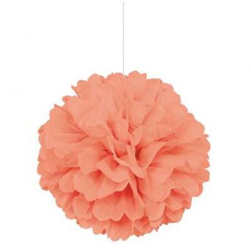 POM POM DECORATIVO PAPEL 16'' CORAL