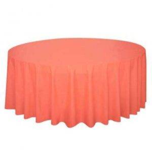 TOALHA DE MESA REDONDA CORAL 2,13 M