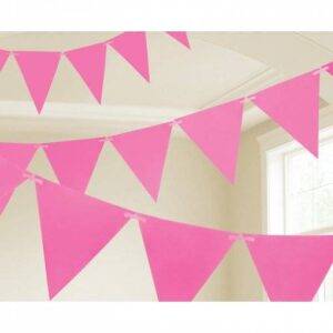 BANDEIRA TRIANGULAR PAPEL 4,5 M ROSA CHOQUE