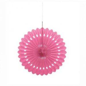 ROSETA DECORATIVA PAPEL 16'' ROSA CHOQUE
