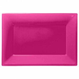 3 TRAVESSAS PLÁSTICO 33 X 23 CM ROSA CHOQUE