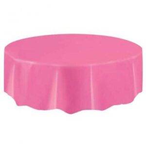 TOALHA DE MESA REDONDA ROSA CHOQUE 2,13 M