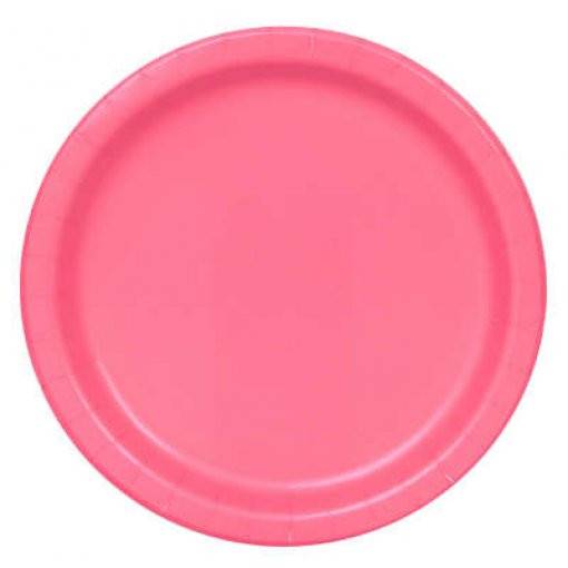 8 PRATOS 23 CM ROSA CHOQUE