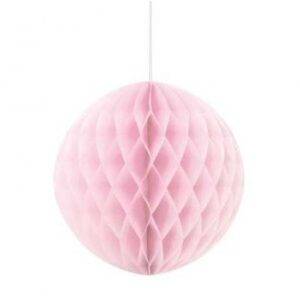 BOLA DE PAPEL DECORATIVA 8'' ROSA CLARO