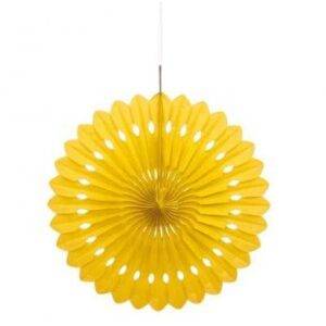 ROSETA DECORATIVA PAPEL 16'' AMARELO