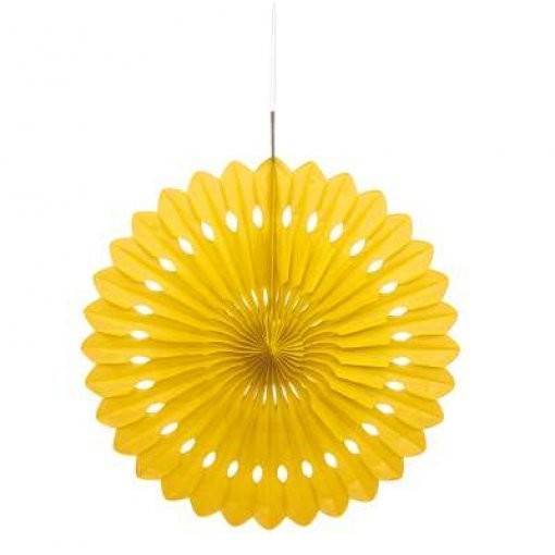 ROSETA DECORATIVA PAPEL 16'' AMARELO