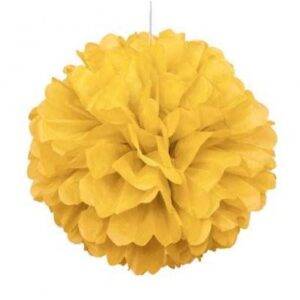 POM POM DECORATIVO PAPEL 16'' AMARELO