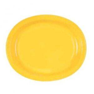8 PRATOS OVAIS AMARELO