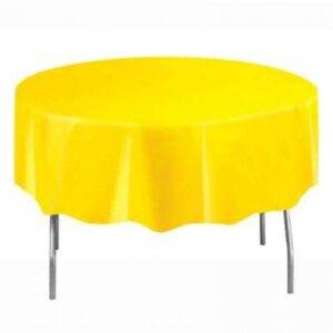 TOALHA DE MESA REDONDA COMPACTA AMARELO 2,13 M