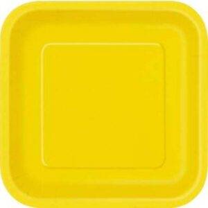 14 PRATOS QUADRADOS 23 CM AMARELO