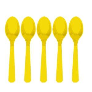 10 COLHERES DE PLÁSTICO AMARELO