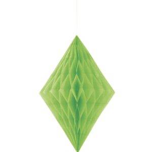 DECORAÇÃO DE PAPEL PENDENTE DIAMANTE 14'' VERDE LIMA