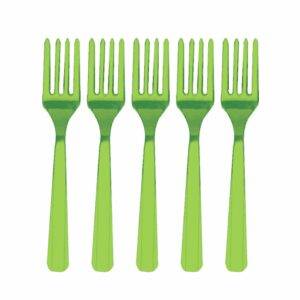 10 GARFOS DE PLÁSTICO VERDE LIMA