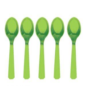 10 COLHERES DE PLÁSTICO VERDE LIMA