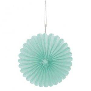 3 MINI ROSETA DECORATIVA PAPEL 6'' VERDE MENTA