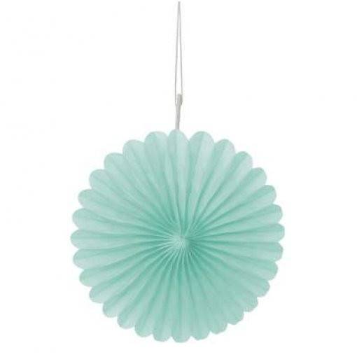3 MINI ROSETA DECORATIVA PAPEL 6'' VERDE MENTA