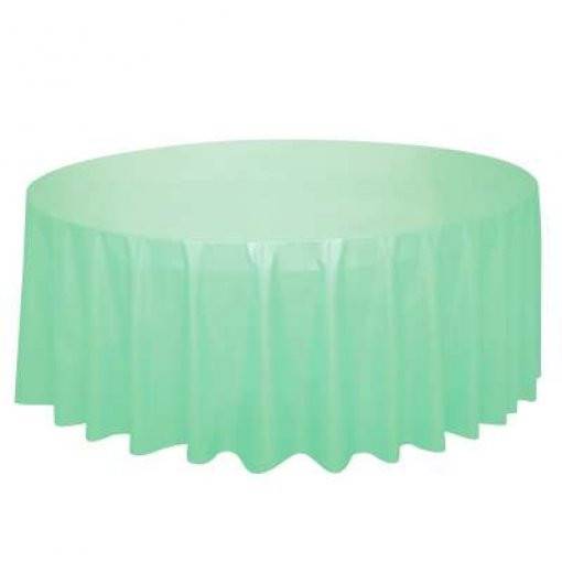 TOALHA DE MESA REDONDA VERDE MENTA 2,13 M