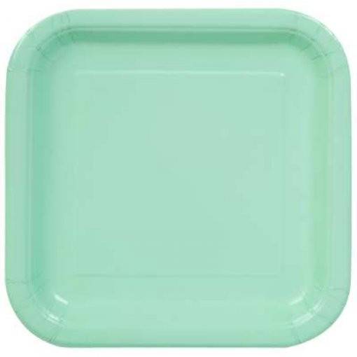 14 PRATOS QUADRADOS 23 CM VERDE MENTA