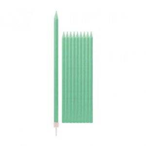 10 VELAS DE ANIVERSÁRIO RELIGHTING 15,5 CM VERDE MENTA
