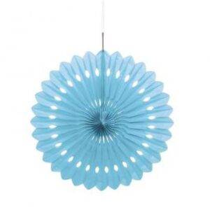 ROSETA DECORATIVA PAPEL 16'' AZUL CLARO