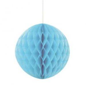 BOLA DE PAPEL DECORATIVA 8'' AZUL CLARO