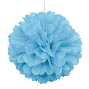 POM POM DECORATIVO PAPEL 16'' AZUL CLARO
