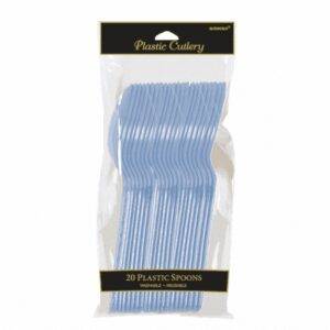 10 COLHERES DE PLÁSTICO AZUL CLARO
