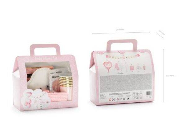 KIT DECORATIVO CHÁ DE BEBÊ ITS A GIRL 49 PEÇAS