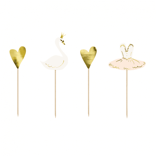 Conjunto de 4 Toppers Cisne