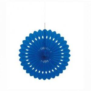ROSETA DECORATIVA PAPEL 16'' AZUL MÉDIO