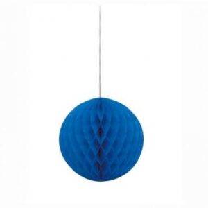 BOLA DE PAPEL DECORATIVA 8'' AZUL MÉDIO