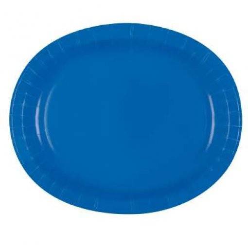 8 PRATOS OVAIS AZUL MÉDIO