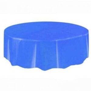 TOALHA DE MESA REDONDA AZUL MÉDIO 2,13 M