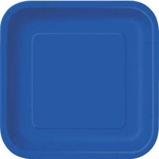 16 PRATOS QUADRADOS 18 CM AZUL MÉDIO