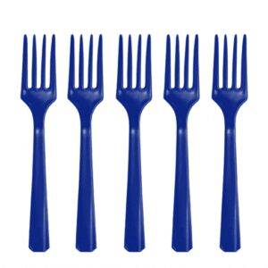 10 GARFOS DE PLÁSTICO AZUL MÉDIO
