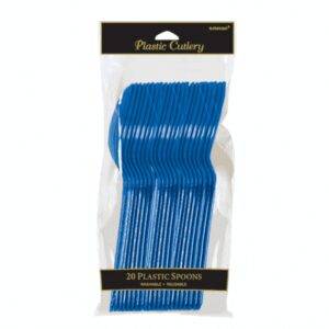 10 COLHERES DE PLÁSTICO AZUL MÉDIO