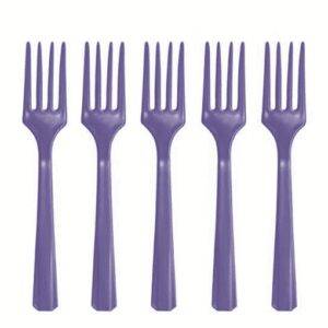 10 GARFOS DE PLÁSTICO ROXO