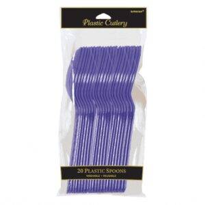 10 COLHERES DE PLÁSTICO ROXO