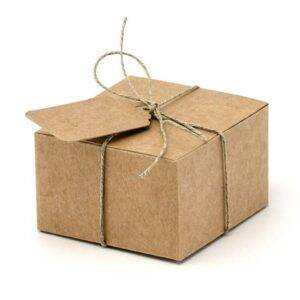 10 CAIXAS KRAFT 6X5,5X3,5 CM COM ETIQUETA
