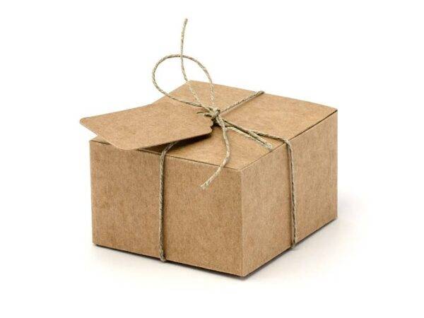 10 CAIXAS KRAFT 6X5,5X3,5 CM COM ETIQUETA