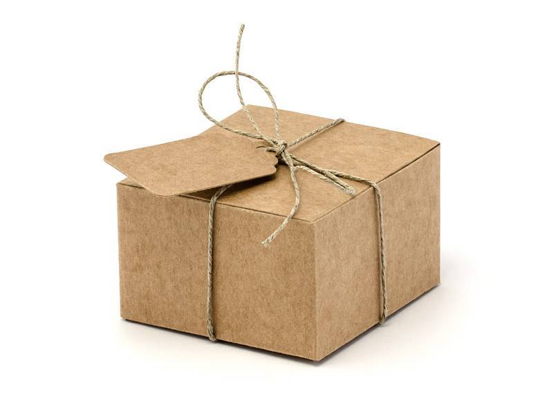 10 CAIXAS KRAFT 6X5,5X3,5 CM COM ETIQUETA