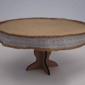 CAKE STAND MDF 30X15X0,5 CM DECORADO - RENDA SERRAPILHEIRA