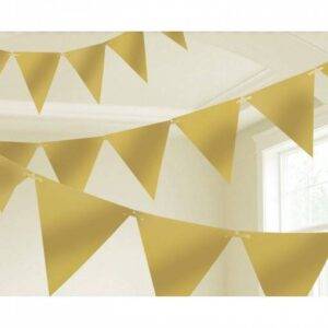 BANDEIRA TRIANGULAR PAPEL 4,5 M DOURADO