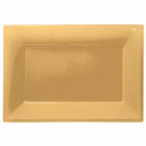 3 TRAVESSAS PLÁSTICO 33 X 23 CM DOURADO