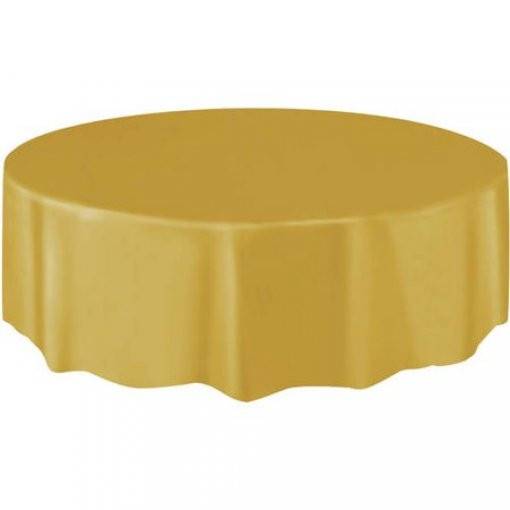 TOALHA DE MESA REDONDA COMPACTA DOURADO 2,13 M