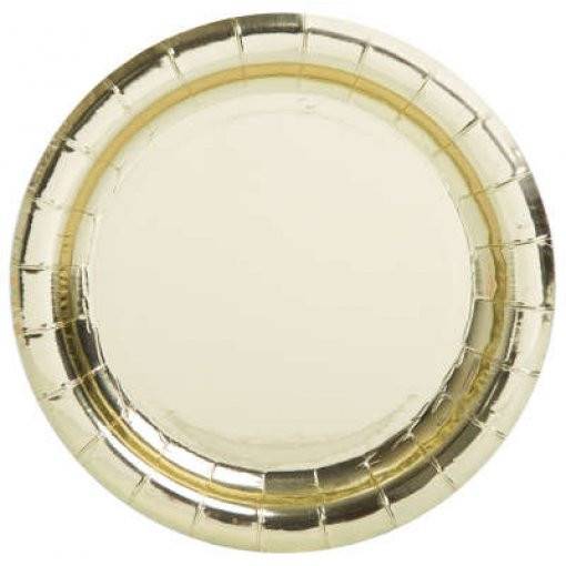 8 PRATOS 18 CM DOURADO FOIL
