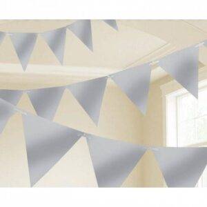 BANDEIRA TRIANGULAR PAPEL 4,5 M PRATEADO