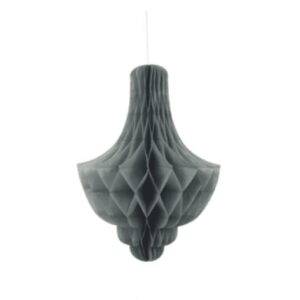 DECORAÇÃO DE PAPEL PENDENTE CANDELABRO 14'' PRATEADO
